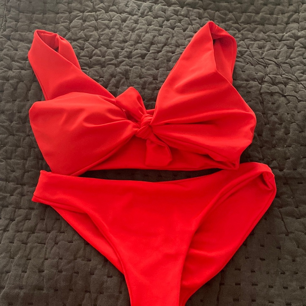 Red bikini recycled nylon brand new